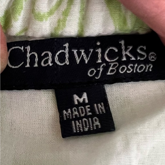 Chadwick’s of Boston Blue Green White Ikat Printed Floral Maxi Skirt. Size M. - Picture 3 of 12